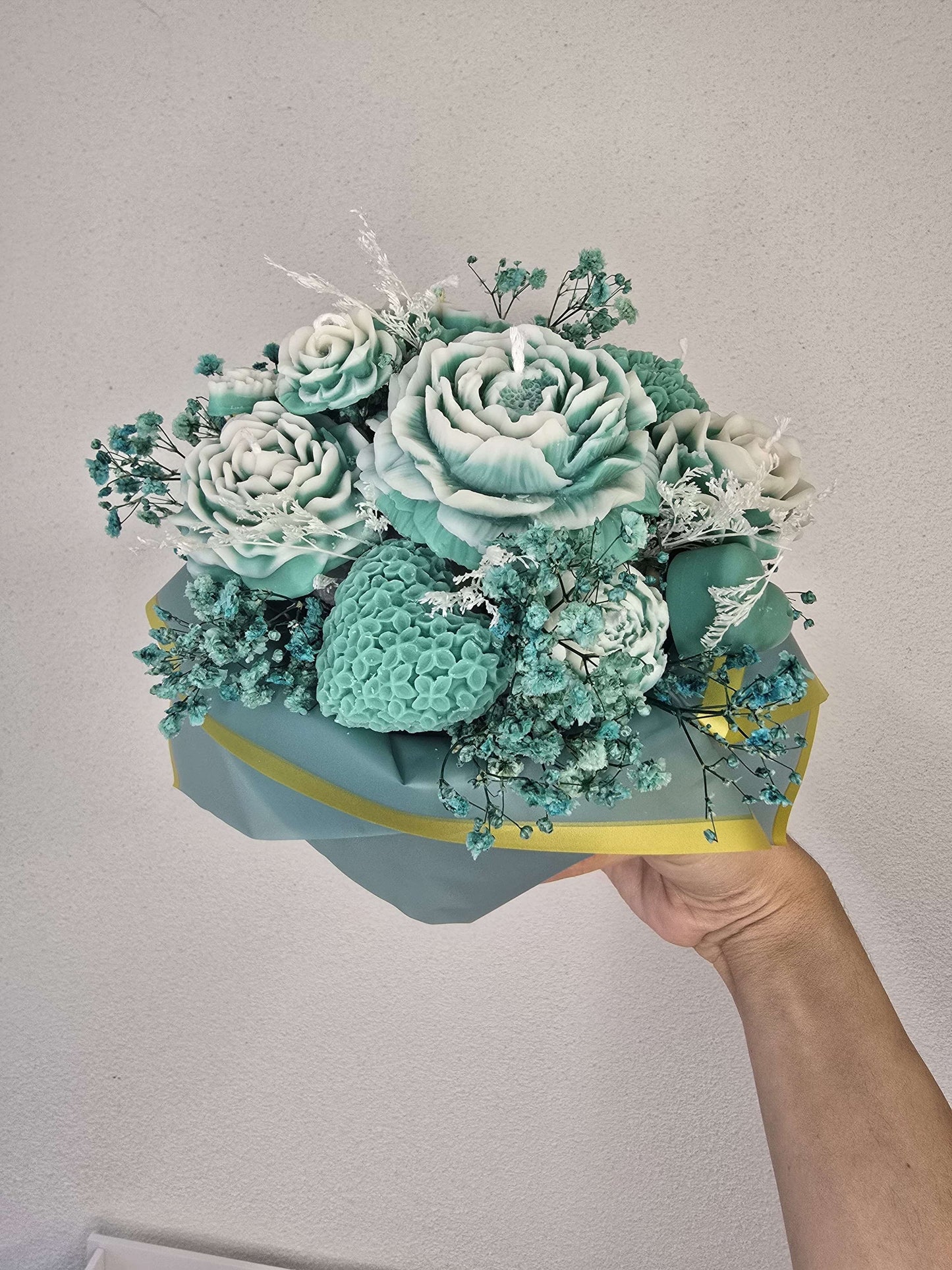 Kerzenstrauß aus Sojawachs – Wachsblumen Deko