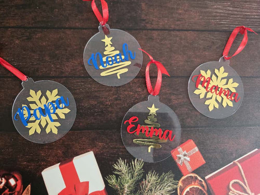 Personalisierte Weihnachtskugel Acryl – Weihnachtsanhänger mit Name, Geschenkidee Weihnachten